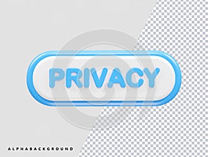 Privacy icon vector illustration element 3d rendering transparent eps