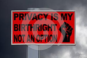 Privacy is my birthright, not an option - Billboard photo