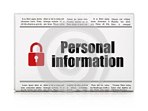 Privacy news concept: newspaper with Personal