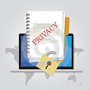 Privacy online document locked data security protection