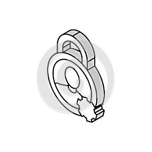 privacy padlock isometric icon vector illustration