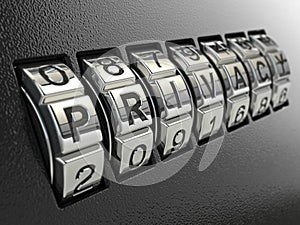 Privacy password combination concept, Three-dimensional image. photo