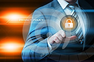 Privacy Policy Data Protection Safety Cyber Security Business Internet Technology Concept