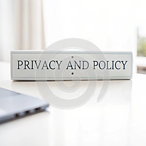 Privacy and Policy isolated on white background