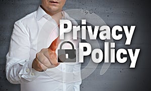 Privacy Policy touchscreen is operated by man