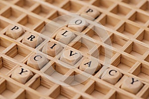 Privacy policy in word cloud