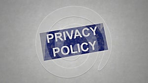 Privacy policy words animation