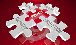 Privacy Puzzle Solution Security Control Safeguards Protection 3d Illustration