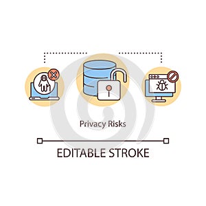 Privacy risks concept icon