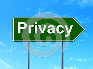 Privacy on road sign background