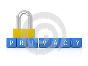 Privacy sign with a padlock