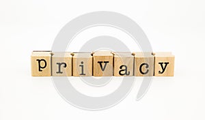 Privacy wording on white background