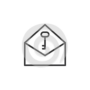 Privat email line icon