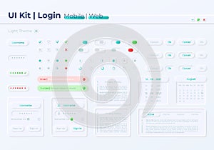 Private account access UI elements kit