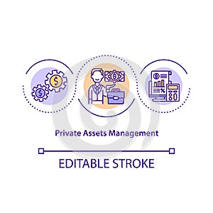 Private asset management concept icon