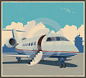 Private aviation retro poster