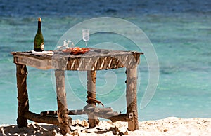 Private beach picnic