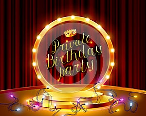 Private birthday party Brush Script Style Hand lettering