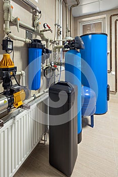 Private boiler copper pipe with hot water