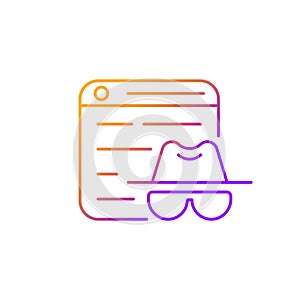 Private browsing gradient linear vector icon