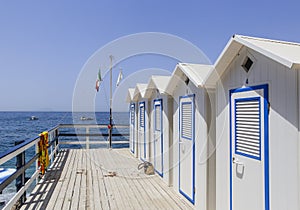Private cabins on the beach of Amalfi Coast, Vico Equense photo