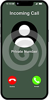 Private call screen, incoming call screenshot, Private number calling Mobile, phone call Interface