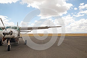 Private Charter Plane on Landing Strip