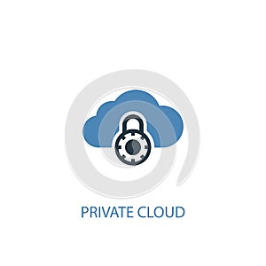 Private cloud concept 2 colored icon
