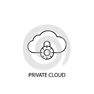 Private cloud concept line icon. Simple