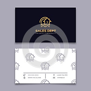 Private Community business card. House icon, Home logo, Construction and real estate