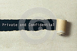 Private and confidential