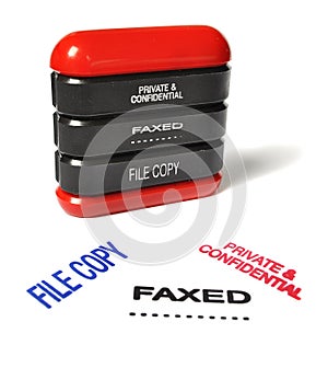 Private and confidential, faxed, file copy stamp