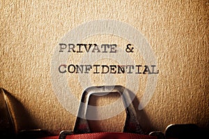 Private & Confidential text