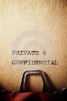 Private & Confidential text