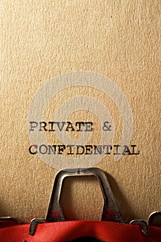 Private & Confidential text