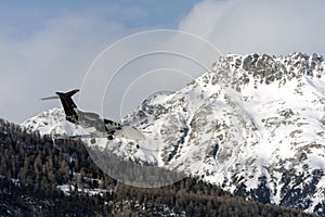 Private and corporate jets in the airport in St Moritz Switzerland