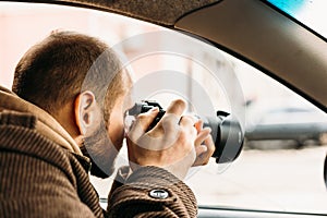 Privado o reportero o en auto a profesionalmente 