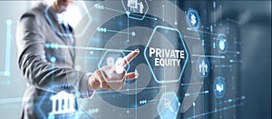 Private equity investment business concept. Technology Internet concept