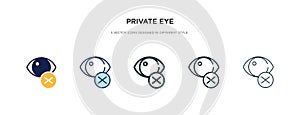 Private eye icon in different style vector illustration. two colored and black private eye vector icons designed in filled,