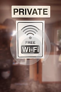 Private free wifi sign