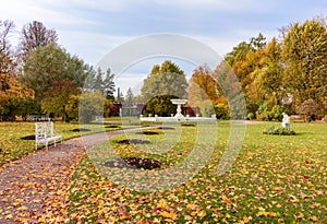 Private garden in Catherine park in autumn, Tsarskoe Selo Pushkin, Saint Petersburg, Russia