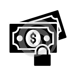 Private glyph flat vector icon