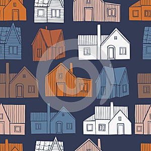 Private houses.  Vector   pattern