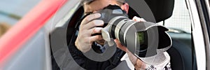 Private Investigator Detective Using Camera