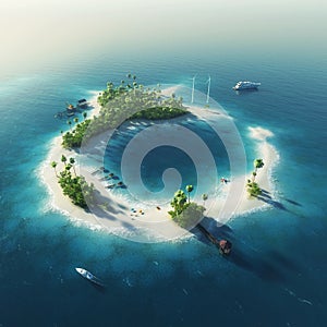 Private island. Paradise summer tropical island