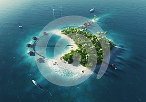 Private island. Paradise tropical island