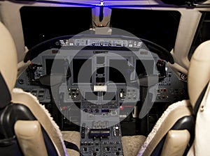 Private Jet Aircraft Cockpit