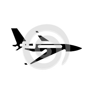 private jet airplane aircraft glyph icon vector illustration