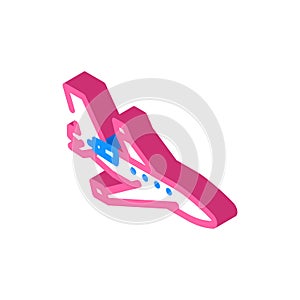 private jet airplane aircraft isometric icon vector illustration