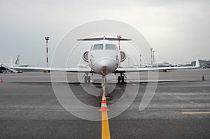 Private jet at the airport